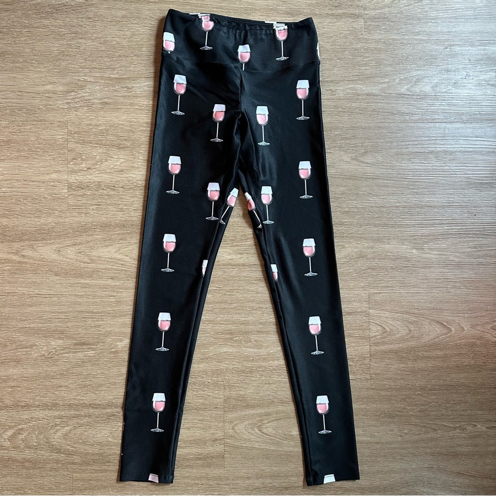 Wine Glass Rose Leggings